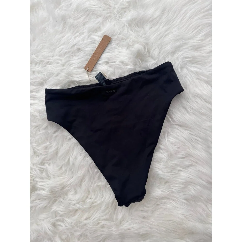 Skims Signature Swim Mid Waist Bottom Onyx Size XS